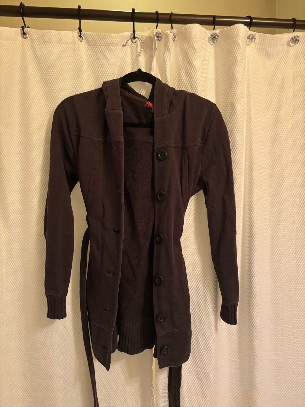 Vintage Forever 21 Women’s Long Brown Hooded Button Cardigan Jacket